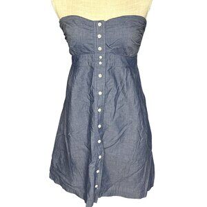 J Crew Strapless Chambray Button-Down Dress For Women size M